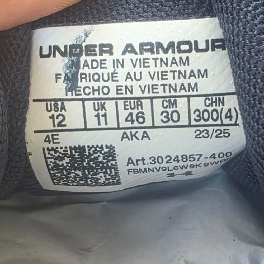 Under Armour Men's Charged Assert 9 Running Shoes Size 12 4E Extra Wide Navy